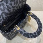 Christian Dior Medium Dior Lady D-Lite Bag Blue and Black Mizza Embroidery, Blue and Black, For Women Women's Handbags, Crossbody Bags, 24cm CD M0565ORHM_M962