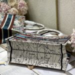 Christian Dior Medium Dior Book Tote Latte Multicolor Dior Zodiac Embroidery, Latte Multicolor, For Women Women’s Handbags, Shoulder Bags, 36cm CD