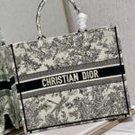 Christian Dior Large Dior Book Tote de Jouy Flowers Embroidery, Black/Beige, For Women Women’s Handbags, Shoulder Bags, 42cm CD M1286ZTQW_M808