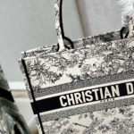 Christian Dior Medium Dior Book Tote Blue Toile de Jouy Flowers Embroidery, Blue/White, For Women Women’s Handbags, Shoulder Bags, 36cm CD