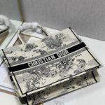 Christian Dior Large Dior Book Tote Dior Zodiac Embroidery, Black/Beige, For Women Women’s Handbags, 41cm CD
