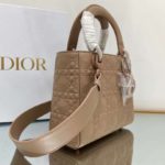 Christian Dior Medium Lady Bag Cannage with Beaded Motif, Brown, For Women Women’s Handbags, Crossbody Bags, 20cm CD