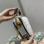 Christian Dior Small Dior Vibe Hobo Bag White Cannage, White, For Women Women's Handbags, Crossbody Bags, 20cm CD M7200ONOA_M879
