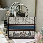 Christian Dior Medium Dior Book Tote Latte Multicolor Dior Zodiac Embroidery, Latte Multicolor, For Women Women’s Handbags, Shoulder Bags, 36cm CD