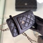 Chanel CO-CO Mini Pouch Wallet 19cm/7.5in Gold Hardware For Women Black