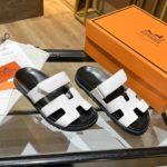 Hermes Chypre Sandal Black/White For Women, Women's Shoes H211114Z 90370
