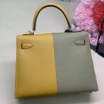 Hermes Kelly 28 Sellier Epsom Bag Grey/Yellow For Women, Women’s Handbags, Shoulder Bags 11in/28cm