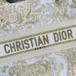 Christian Dior Medium Dior Book Tote Gold-Tone Toile de Jouy Embroidery, Gold, For Women Women’s Handbags, 36cm CD M1296ZTQO_M01E