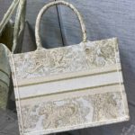 Christian Dior Medium Dior Book Tote Gold-Tone Toile de Jouy Embroidery, Gold, For Women Women’s Handbags, 36cm CD M1296ZTQO_M01E