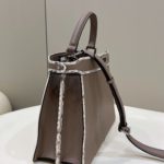 Fendi Peekaboo ISeeU Medium Greige For Women, Women's Handbags, Shoulder Bag 13.1in/33.5cm FF