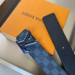 Louis Vuitton Initiales Reversible LV Belt Damier Graphite with Black Toned Hardware LV Women Belt