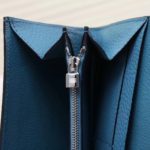 Hermes Constance Togo Long Wallet 20cm/7.9in Silver Toned Hardware For Women Blue