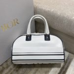 Christian Dior Medium Vibe Zip Bowling Bag, White, For Men/Women Bowling Bags, 34cm CD M6202OOBR_M879
