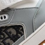 Dior High Top Gray and White Dior Oblique Sneaker For Men, Men's Shoes