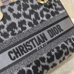 Christian Dior Medium Dior Lady D-Lite Bag Blue and Black Mizza Embroidery, Blue and Black, For Women Women's Handbags, Crossbody Bags, 24cm CD M0565ORHM_M962