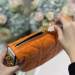 Christian Dior Small Dior Vibe Hobo Bag Fluorescent Orange Macrocannage, Orange, For Women Women's Handbags, Crossbody Bags, 20cm CD M7200ODDO_M057