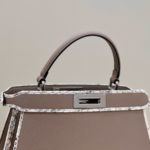 Fendi Peekaboo ISeeU Medium Greige For Women, Women's Handbags, Shoulder Bag 13.1in/33.5cm FF