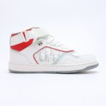 Dior High Top White Dior Oblique and Red Border Sneaker For Men, Men's Shoes