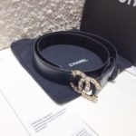 Chanel Belt With Double C Buckle Black With Star-Silver-Toned Hardware Women Belt