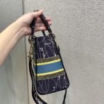 Christian Dior Medium Lady D-Lite Bag Dior Constellation Embroidery, Blue, For Women Women's Handbags, Crossbody Bags, 24cm CD M0565ORHP_M928