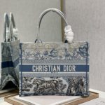 Christian Dior Medium Dior Book Tote Blue Toile de Jouy Reverse Embroidery, Blue, For Women Women’s Handbags, Shoulder Bags, 36cm CD M1296ZRGO_M928