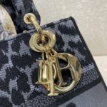 Christian Dior Medium Dior Lady D-Lite Bag Blue and Black Mizza Embroidery, Blue and Black, For Women Women's Handbags, Crossbody Bags, 24cm CD M0565ORHM_M962