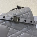 Christian Dior Large Dior Caro Bag Grey Padded Macrocannage, Dark Grey, For Women Women’s Handbags, Crossbody Bags, 28cm CD