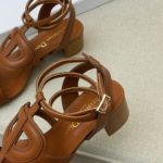 Christian Dior D Club Sandal 1.7 Inches Brown For Women CD
