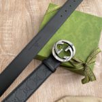 Gucci Signature  Belt Black For Women, Women Belt 411924 CWC1N 1000