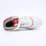 Dior High Top White Dior Oblique and Red Border Sneaker For Men, Men's Shoes