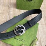 Gucci Signature  Belt Black For Women, Women Belt 411924 CWC1N 1000