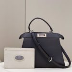 Fendi Peekaboo ISeeU Medium Black For Women, Women's Handbags, Shoulder Bag 13.1in/33.5cm FF