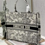 Christian Dior Large Dior Book Tote de Jouy Flowers Embroidery, Black/Beige, For Women Women’s Handbags, Shoulder Bags, 42cm CD M1286ZTQW_M808