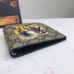 Gucci Tiger Print GG Supreme Bi-Fold Wallet For Men, Men's Wallet 11cm/4.3in GG 451268 K5Z1N 8666