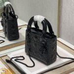 Christian Dior Mini Lady Dior Bag Cannage with Beaded Motif, Black, For Women Women’s Handbags, Crossbody Bags, 17cm CD M0505SNEA_M900