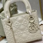 Christian Dior Mini Lady Dior Bag Latte Cannage with Beaded White For Women Women’s Handbags, Crossbody Bags, 17cm CD M0505INEA_M030