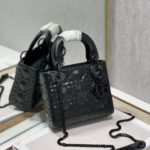 Christian Dior Mini Lady Dior Bag Cannage with Beaded Motif, Black, For Women Women’s Handbags, Crossbody Bags, 17cm CD M0505SNEA_M900