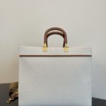 Fendi Sunshine Medium Tote Bag Light Grey Canvas For Women, Women's Bags, Shoulder Bags 13.8in/35cm FF 8BH386
