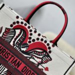 Christian Dior Large Dior Book Tote Latte Multicolor Cupidon Embroidery, Red/White, For Women Women’s Handbags, 41cm CD M1296ZTQG_M941