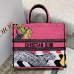 Christian Dior Large Dior Book Tote Multicolor Toile de Jouy Zoom Pop Embroidery, Fuchsia Pink, For Women Women’s Handbags, 41cm CD M1286ZROH_M929