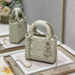 Christian Dior Mini Lady Dior Bag Latte Cannage with Beaded White For Women Women’s Handbags, Crossbody Bags, 17cm CD M0505INEA_M030