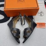 Hermes Legend Sandals Calfskin Leather Spring/Summer Collection Noir