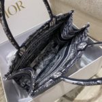 Christian Dior Medium Dior Book Tote Toile de Jouy Stripes Embroidery, Black For Women Women’s Handbags, 36cm CD M1296ZRLP_M928