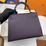 Hermes Kelly 25 Sellier Epsom Dark Purple Bag For Women, Women's Handbags, Shoulder Bags 10in/25cm
