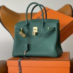 Hermes Birkin Nata Swift Dark Green For Women Gold Toned Hardware 11.8in/30cm