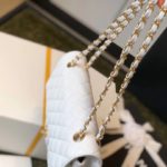 Chanel Classic Medium Flapbag Golden Hardware White 10in/25.5cm