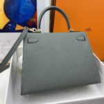 Hermes Kelly 28 Sellier Epsom Grey Bag For Women, Women's Handbags, Shoulder Bags 11in/28cm