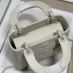 Christian Dior Mini Lady Dior Bag Latte Cannage with Beaded White For Women Women’s Handbags, Crossbody Bags, 17cm CD M0505INEA_M030