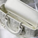 Christian Dior Lady D-Joy Bag White Macrocannage Technical Fabric, White, For Women Women's Handbags, 26cm CD M0540OTID_M933