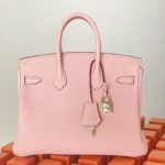 Hermes Birkin Nata Swift Pink For Women Silver Toned Hardware 10in/25cm